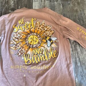 Simply Southern Tan Long Sleeve Shirt with Bumble Design